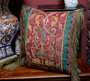 Antique Cushion 17th Century Embroidery