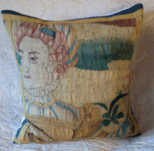 Antique Aubusson Tapestry Pillow