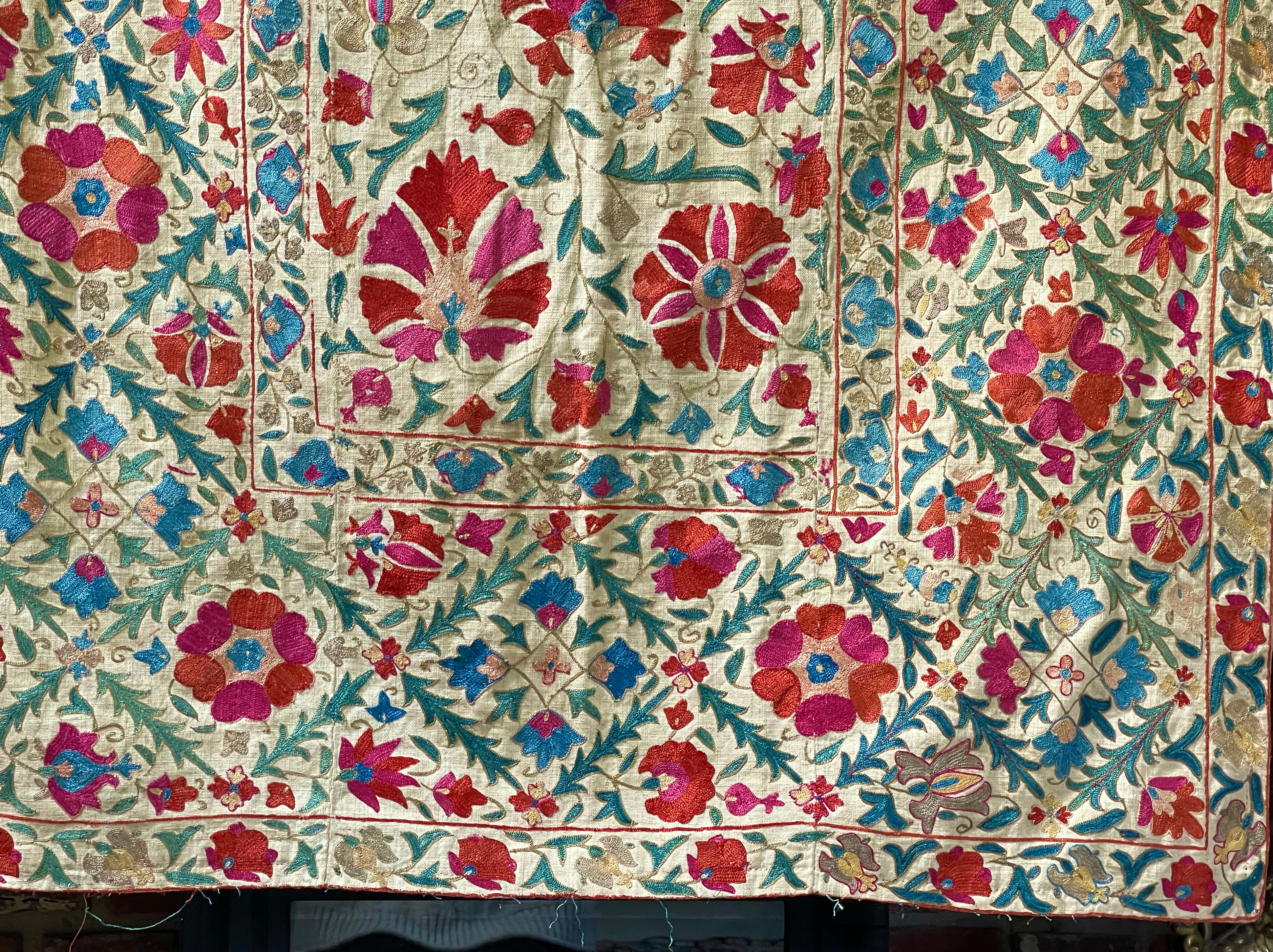 Antique Nim Suzani Silk Embroidery