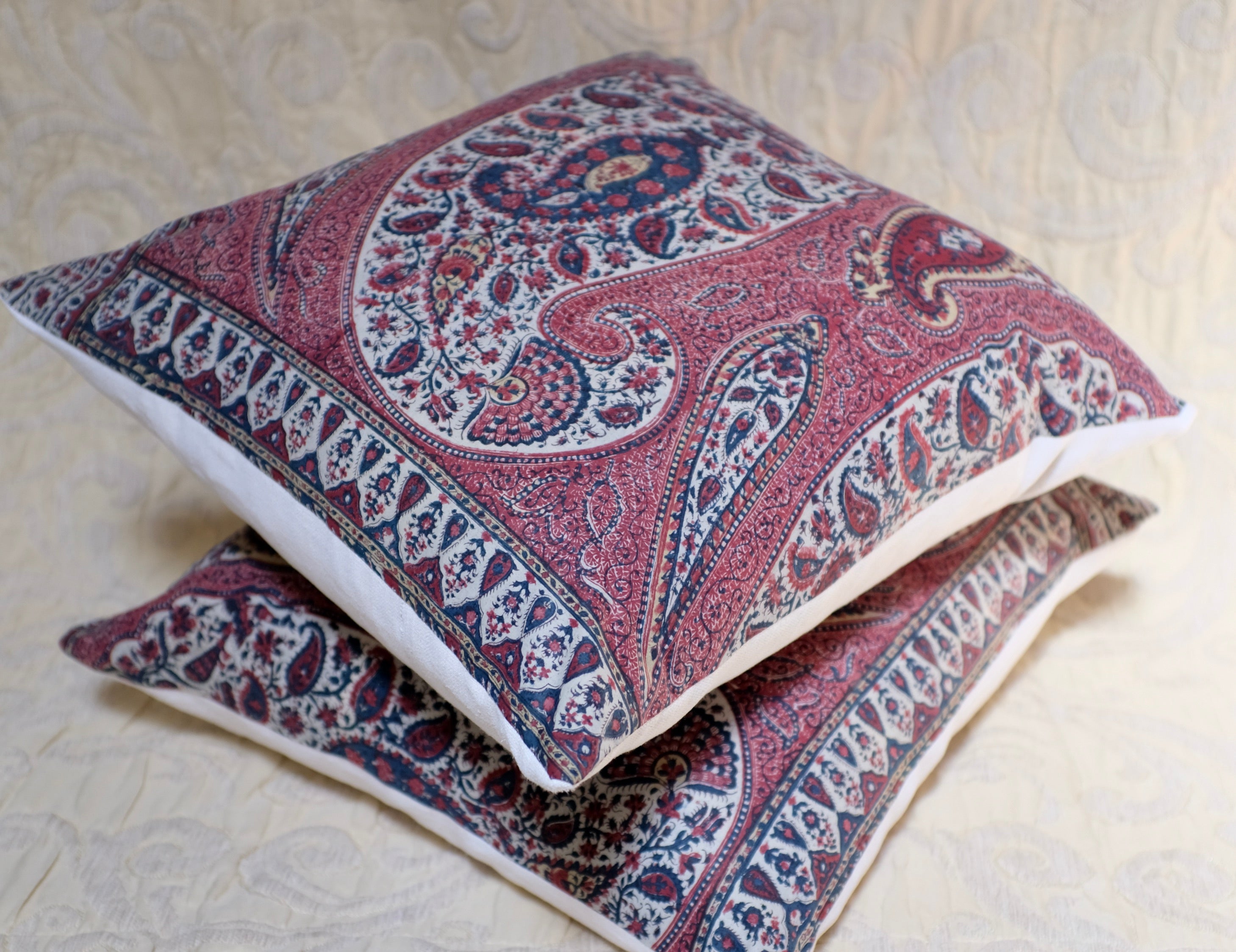 Antique Pillow Block Printed Kalamkari Chintz