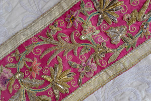 18th Century Embroidered Panel Silk and Metallic Needlework