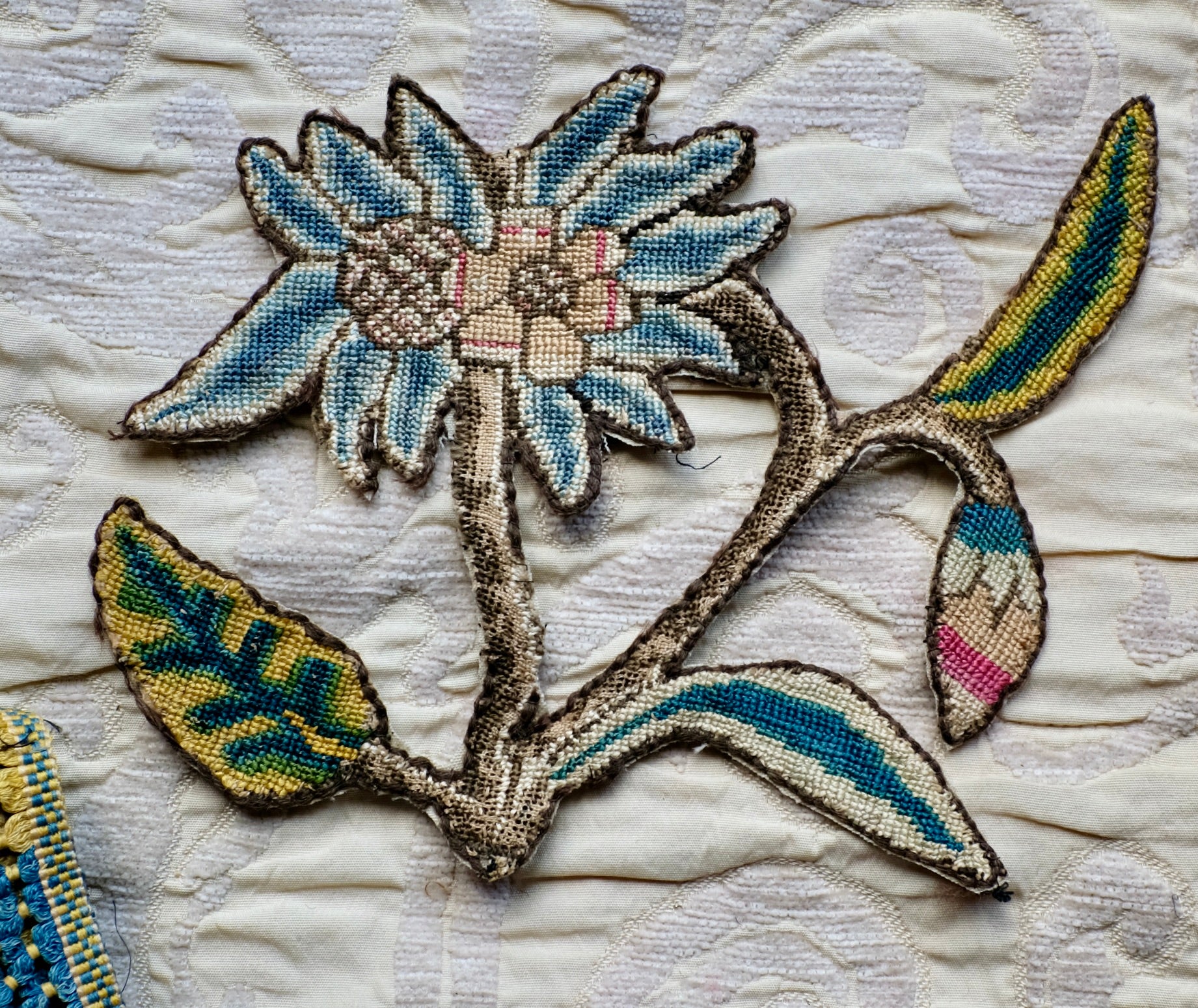 17th Century Crewelwork Slip English Needlework