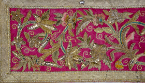 18th Century Embroidered Panel Silk and Metallic Needlework