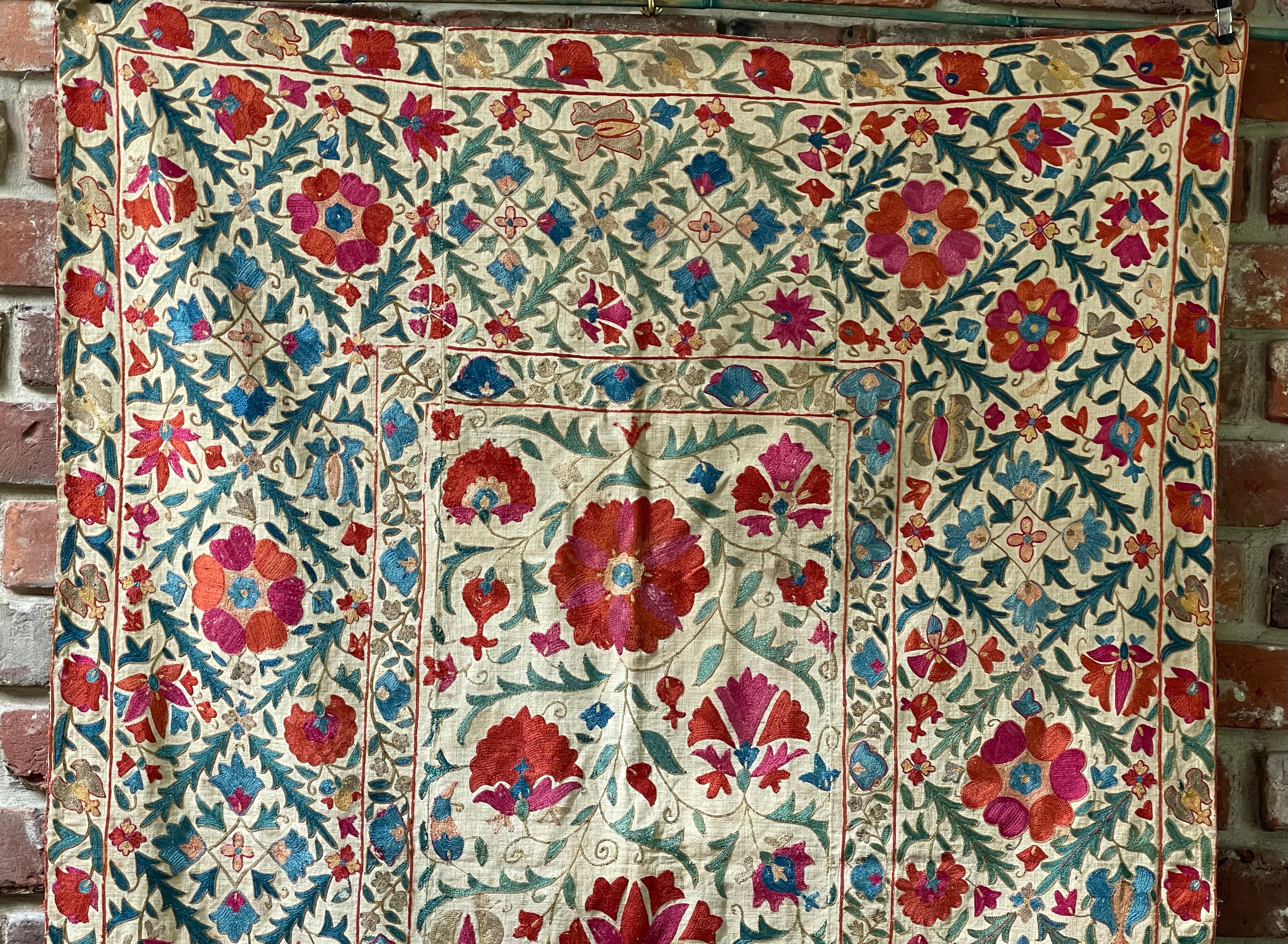 Antique Nim Suzani Silk Embroidery