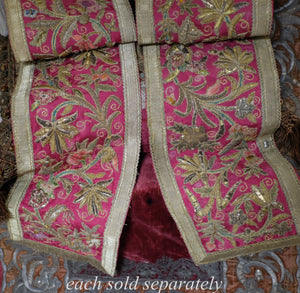 18th Century Embroidered Panel Silk and Metallic Needlework
