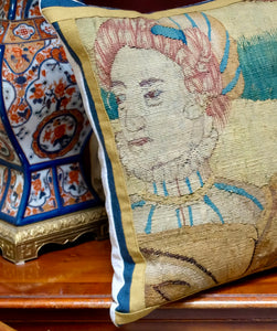 Antique Aubusson Tapestry Pillow