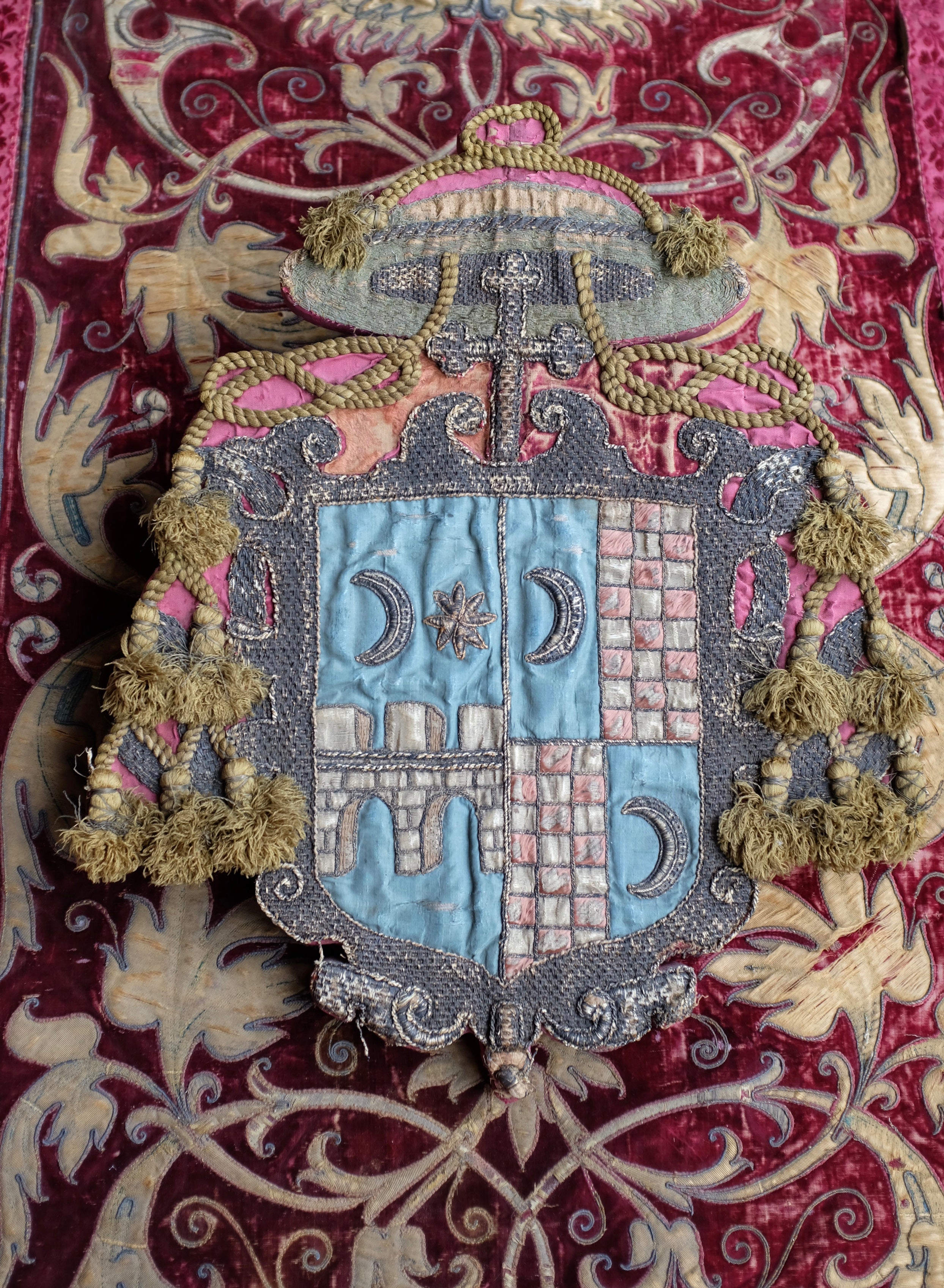 16th Century Embroidery Bishops Coat of Arms