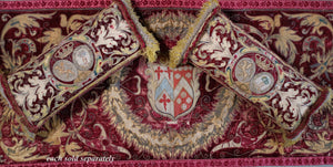 RESERVED For C    Altar Frontal 17th Century Silk Velvet Embroidered Coat of Arms