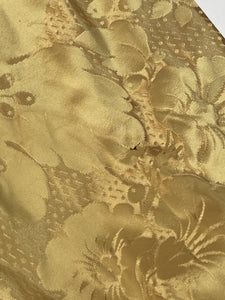 Antique Fabric French Lyon Silk Damask   Yellow