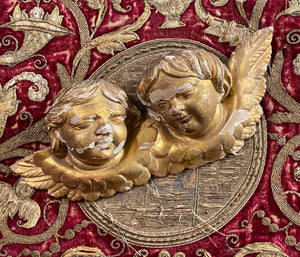 Antique Giltwood Cherubs Baroque Carving