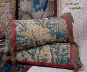 RESERVED FOR S    Antique Aubusson Verdure Pillow French Tapestry Cushion